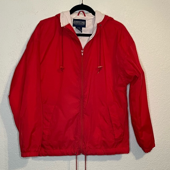 Land’s End unisex full zip lined hooded windbreaker. Small - Picture 1 of 8